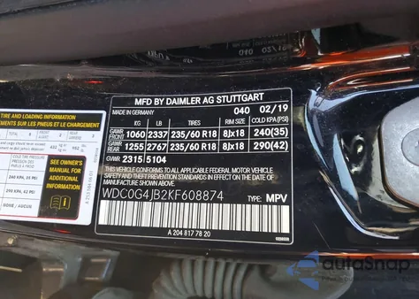 2019 Mercedes-Benz Glc 300 z USA, uszkodzony, nr VIN WDC0G4JB2KF608874